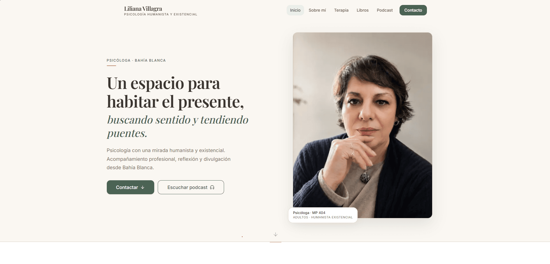 Sitio profesional para psicología